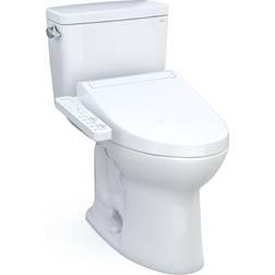 Toto Drake 28 3/8" Two-Piece 1.6 GPF Single Flush Elongated Toilet with Washlet C2 in Cotton Universal Height, MW7763074CEFG#01