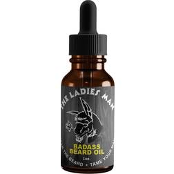 Badass Beard Care Beard Oil for Men The Ladies Man Scent, 1 oz All Natural Ingredients, Keeps Beard and Mustache Full, Soft and Healthy, Reduce It