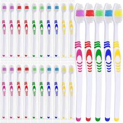 25 Bulk Toothbrushes Individually Wrapped Manual Disposable Travel Head