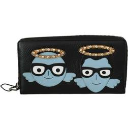 Dolce & Gabbana Black #dgfamily Leather Zip Continental Clutch Wallet