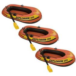 Intex Explorer 200 Inflatable 2-Person Raft Set with Oars and Pump (Set of 3)