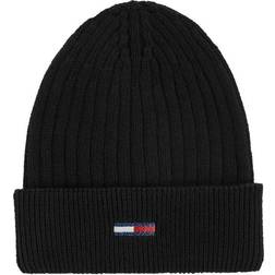 Tommy Hilfiger Flag Embroidery Beanie - Black