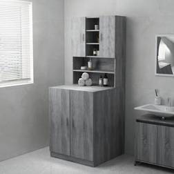 vidaXL Vaskemaskineskab 71 x 71,5 x 91,5 cm Grå Sonoma-Eg