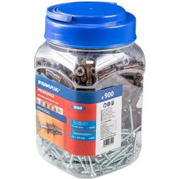 Rawlplug 73181499 Uno Multi Purpose Brown Plugs with Screws 450pcs 30x7mm