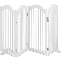 Relaxdays Safety Gate, Foldable Fence, Stable Feet, Protection for Children&Pets, FreeStanding, HWD: 92 x 205cm, White