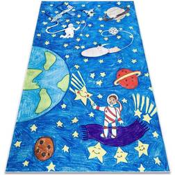 Bambino 2265 washing carpet Space, rocket for children anti-slip blue 160x220 cm