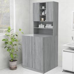 vidaXL Waschmaschinenschrank Grau Sonoma 70,5 x 25,5 x 90 cm