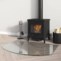 vidaXL Placa de vidrio para chimenea 80x60 cm