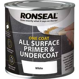 Ronseal One Coat All Surface Primer & Undercoat Metal Paint White 0.25L