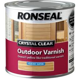 Ronseal 37364 Crystal Clear Varnish Satin Wood Protection Yellow 0.25L