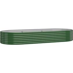 vidaXL green, 249 Garden Planter Powder-coated Silver Raised Bed