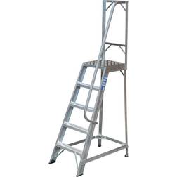 1.2m Heavy Duty Single Sided Fixed Step Ladders Handrail Platform Safety Barrier