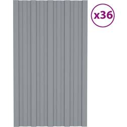 vidaXL tagplader 36 stk. 80x45 cm galvaniseret stål sølvfarvet