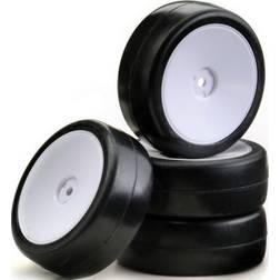 Absima 1:10 GT Cars Complete Wheels Slick Disc Valkoinen 4 kpl