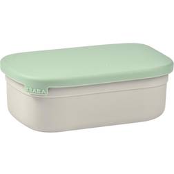 Beaba BoÃte repas enfant en inox, couvercle en silicone et housse de protection, Gris velours et vert sauge