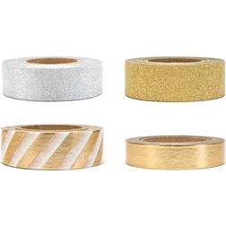 PartyDeco Dekoratives Klebeband Gold 4 Stck
