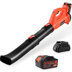 Cordless Leaf Blower Blütezeit 21V Electric Leaf Blower 320CFM 150MPH with 4.0Ah Battery & Charger, 6-Speed Dial, 2-Section Tubes, Battery Powered for Lawn Care, Snow, Yard, Debris & Dust