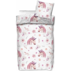 Licens Unicorn Bedding Duvet Cover with Unicorn & Flowers 140x200cm