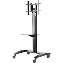 Peerless SR560M 32" - 65' Black Flat Panel TV Cart With Metal Shelf