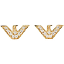 Emporio Armani Essential Stud Earrings - Gold/Transparent