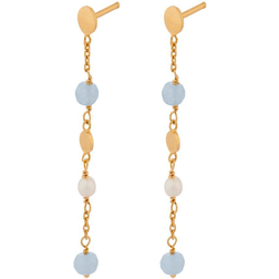 Pernille Corydon Afterglow Sea Earrings - Gold/Agate/Pearl