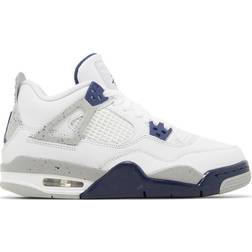 Nike Air Jordan 4 Retro GS - White/Midnight Navy/Light Smoke Grey/Fire Red