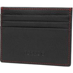 Credit Card Holder for Cash and Cards - Black with Red Detail