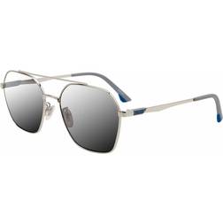 Police Aviator Shiny Palladium Smoke Mirror