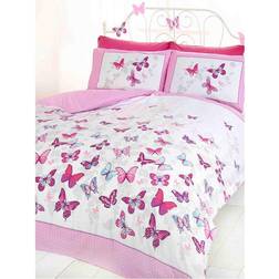 Butterfly Rapport Furnishings Double Flutter Duvet Cover Pink