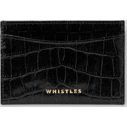 Whistles Shiny Croc Card Holder - Black