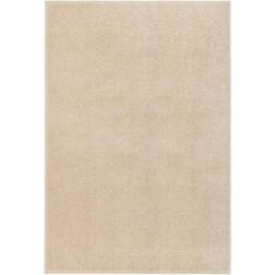 vidaXL gulvtæppe 160x230 kort luv Hvid, Beige cm