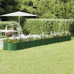 vidaXL green, 512 Garden Planter Powder-coated Raised Bed