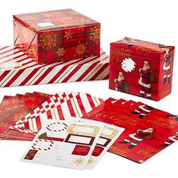 Hällmark Flat Christmas Wrapping Paper Sheets and Gift Tag Seals 1.0 ea