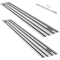 Powertec 55 in. Aluminum Extruded Guide Rail Joining Set Compatible with DeWalt Track Saws