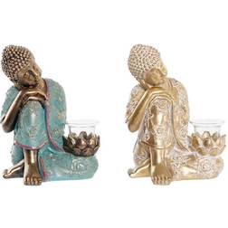 Dkd Home Decor Golden Buddha Green Oriental Prydnadsfigur 23.7cm 2st