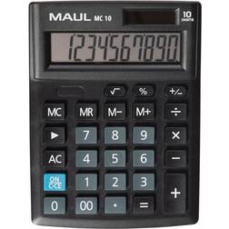 Maul MC 10 Desk calculator Black Display (digits) 10 battery-powered, solar-powered (W x H x D) 137 x 31 x 103 mm