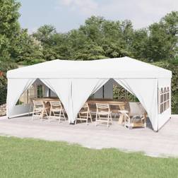 vidaXL Tenda Per Feste Pieghevole Con Pareti Laterali Bianco 3x6 m