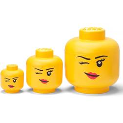 LEGO Opbevaringsboks Winking Pige 3-pak, Gul