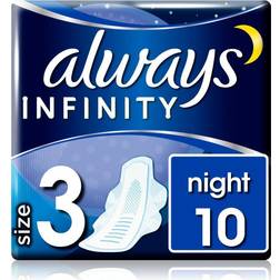 Always Infinity Night Sanitary Towels with Wings 10 Pads 10-pack
