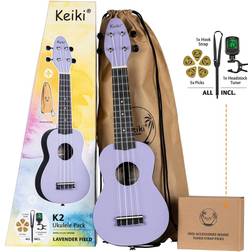 Ortega K2-LAF Ukulélé soprano accessoires Lavender field satiné