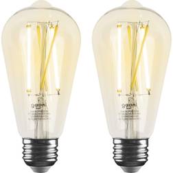 Geeni 60-Watt Equivalent E26 ST21 (ST64) Edison WiFi LED Smart Bulb, 2700K-6500K No Hub Required (2-Pack)