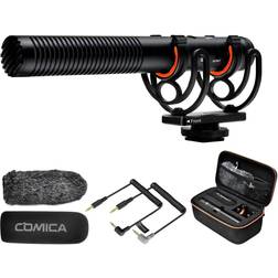 COMICA Shotgun Microphone, CVM-VM20 Professional Super Cardioid Video Microphone with Shock Mount, Camera Microphone Kit for Smartphone/DSLR Camera/Camcorder, Perfect for Interview/Video Recording