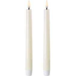 Uyuni Stabkerzen Taper 2.3 x 20 cm Ivory Bougie LED 20.5cm 2pcs