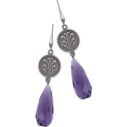 Time Force TJ1029P03 Earrings - Silver/Purple