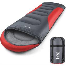 Hooded Sleeping Bag Red Red