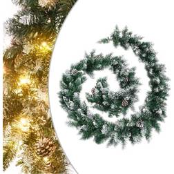 vidaXL Guirlande de Noël avec Lumières LED Guirlande Artificielle Ornement de Fête Décoration de Vacances Ornement de Noël Jardin Vert 5,2 m PVC