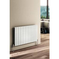 Reina Steel White Horizontal Designer Radiator 600mm h 440mm w Single Panel Central Heating - White