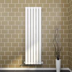 Elegant Vertical Single Panel Radiator 1600x456mm Designer Radiator with White Thermostatic Radiator Valves