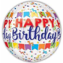 Amscan foil Balloon Happy Birthday Banner Bash 38 x 40 cm