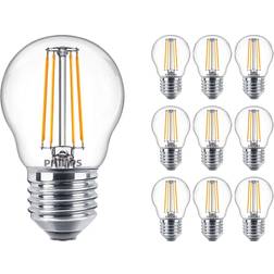 Philips Fordelspakke 10x Corepro LEDluster E27 Kugle filament klar 4.3W 470lm 827 ekstra varm hvid erstatter 40W